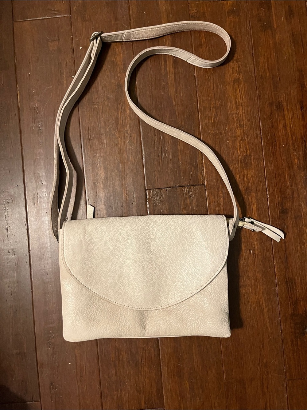latico Cream Genuine Leather Crossbody Bag
